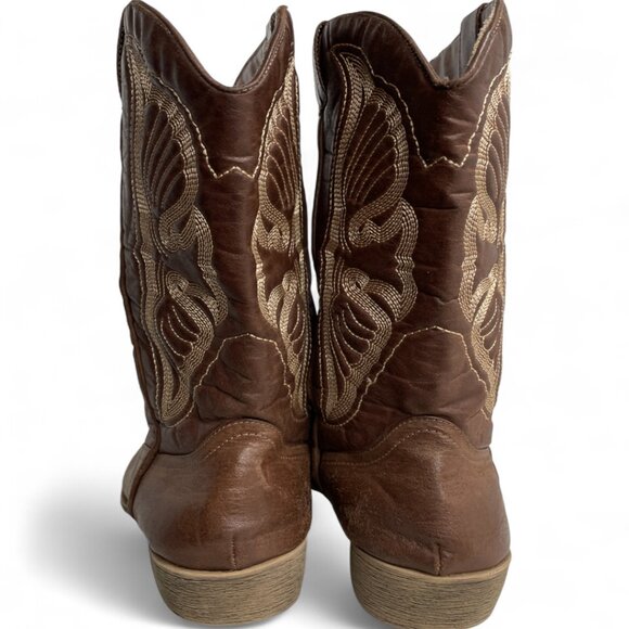 Coconuts Matisse Brown Faux Leather Western Cowgirl Cowboy Boots Women's 11 M - Picture 8 of 13